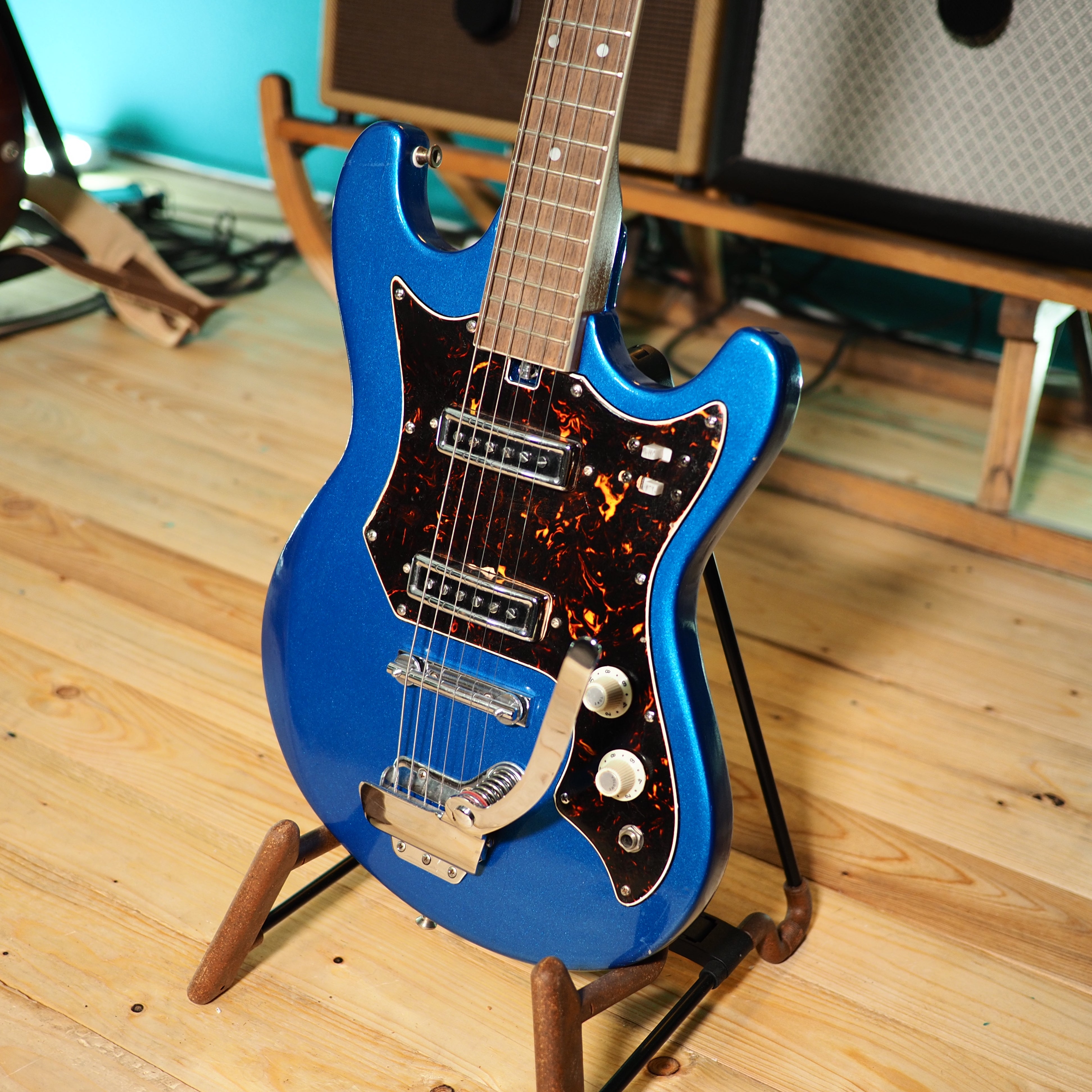 Teisco from the 60s in metallic blue